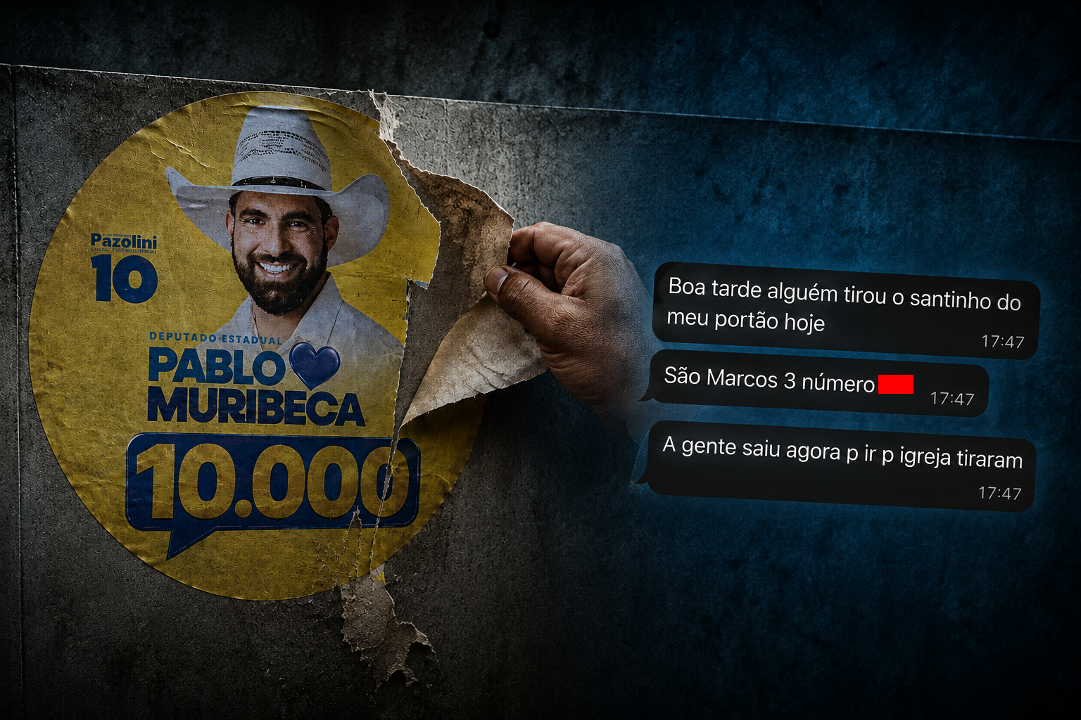 Pablo Muribeca é vítima de retirada de materiais